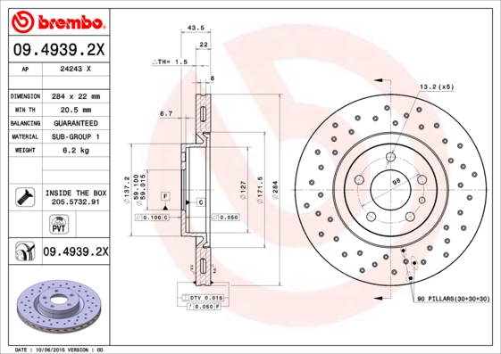 Brembo Remschijven 09.4939.2X